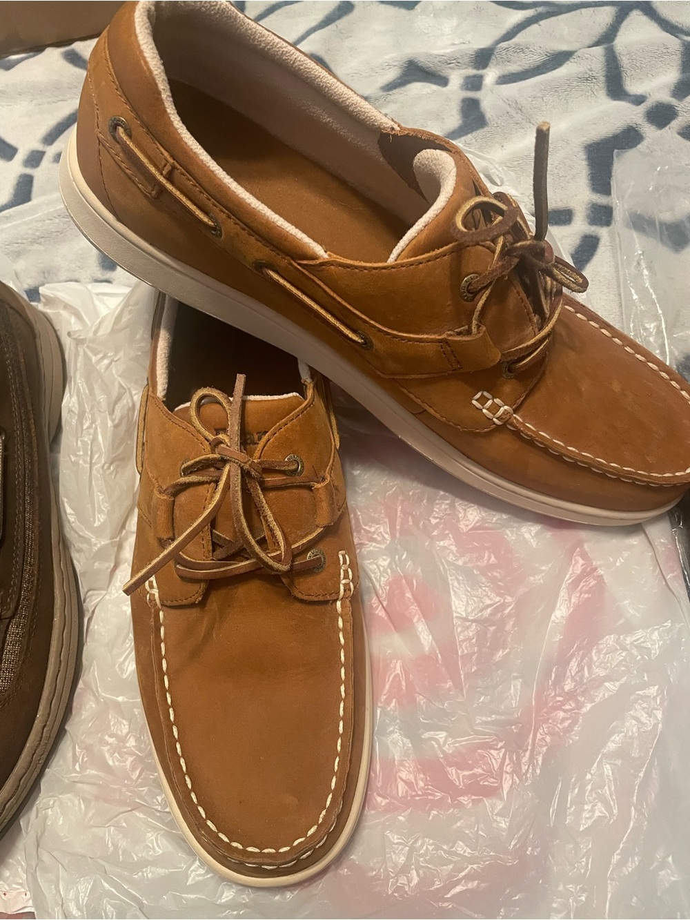 L.L. Bean Men's Tan Leather Boat Shoes